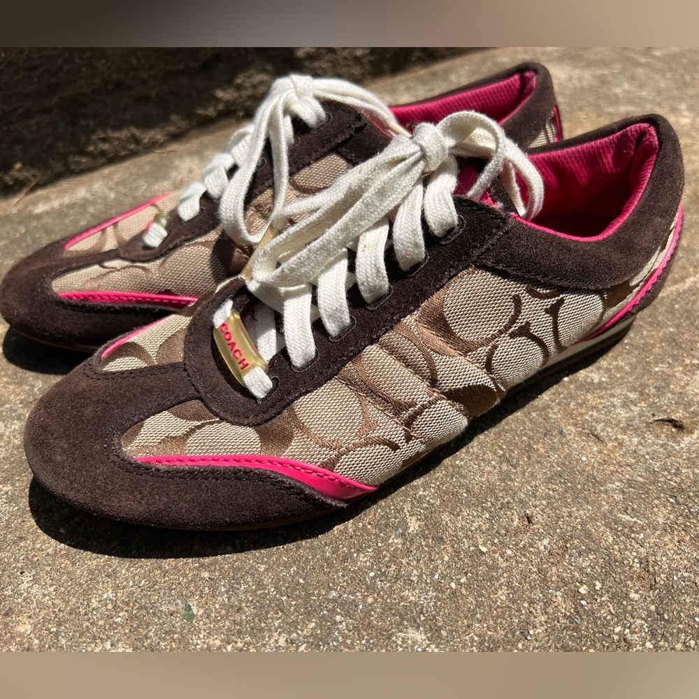 Coach Dillon Chocolate Brown Sneakers Shoes size 5.5